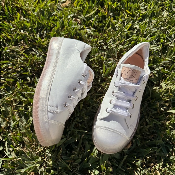 AGL Sport Low Tops white leather clear sole sneakers 35 US 5 - Picture 5 of 8